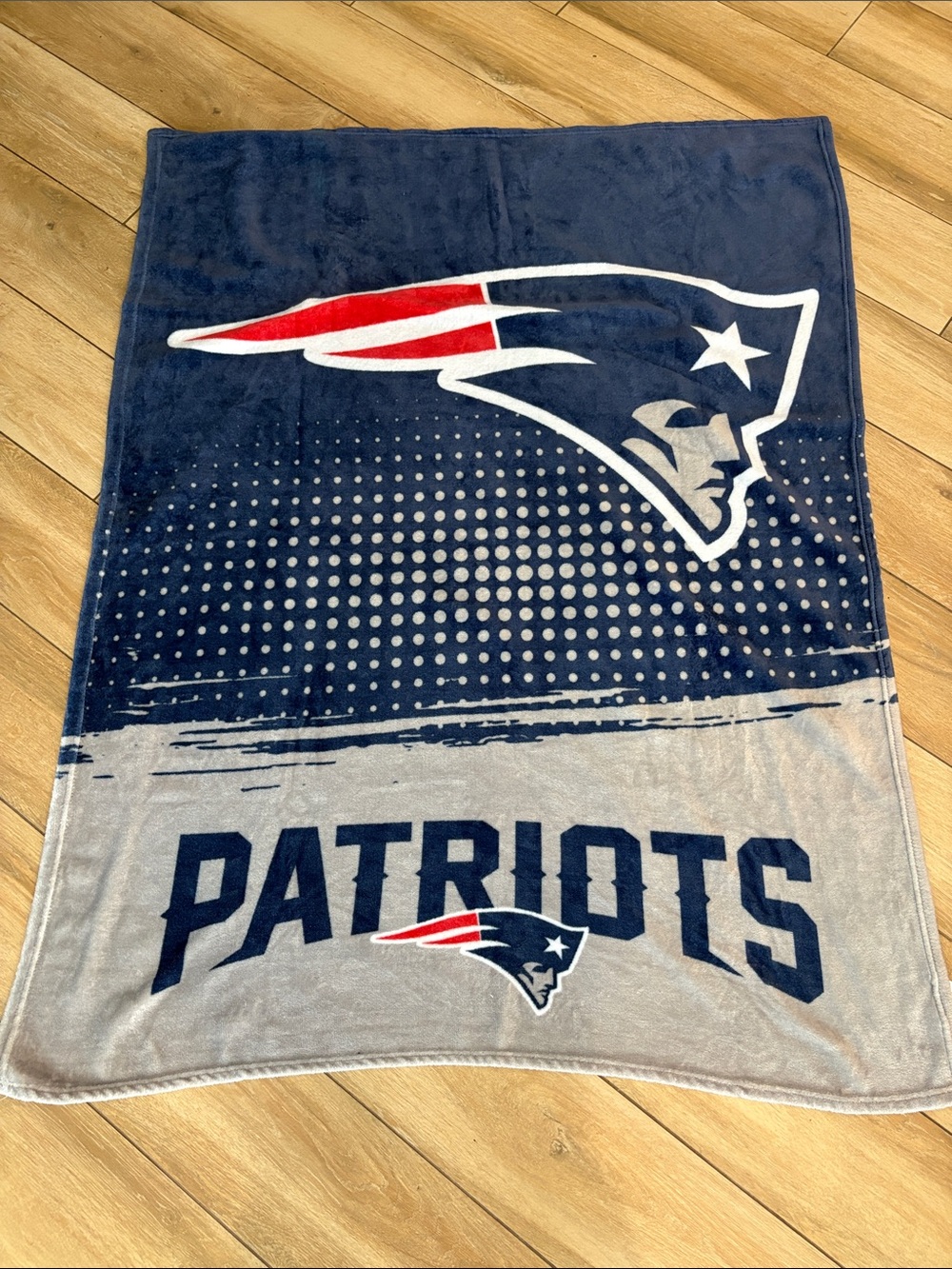 Navy & Gray Plush Team Throw Blanket